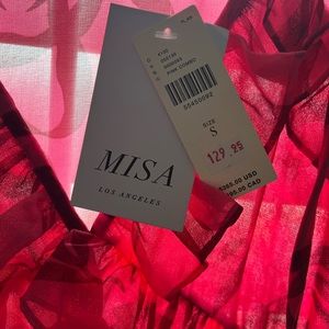 Misa Los Angeles pink tiered dress, Size Small